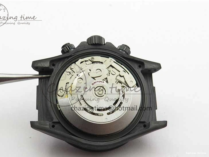 1218 WrinkleFree Daytona DIW Carbon OMF Best Edition Carbon Black Dial Red Hand on Black Nylon Strap A 2846